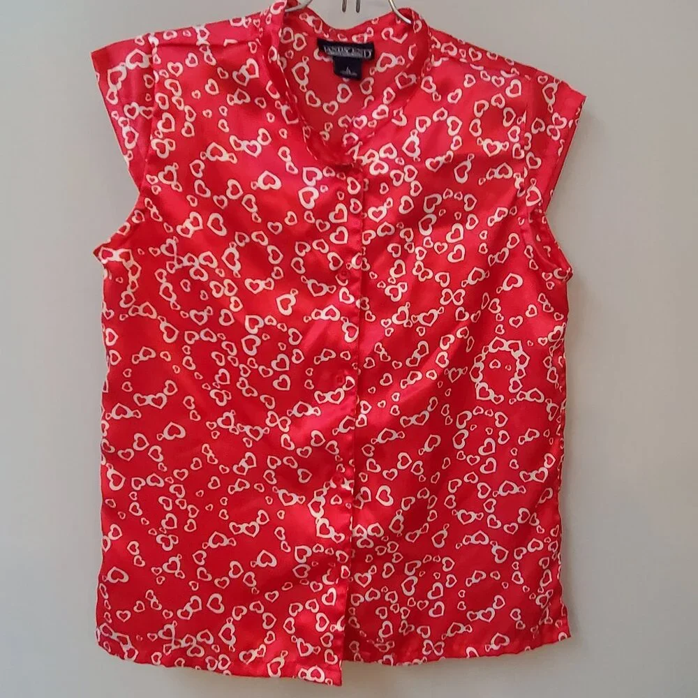Two Pair Valentine Heart Design Lands' End Pajamas Girls